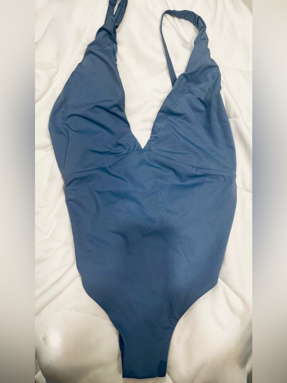 Women’s Tavik Solid Blue-Grey One-Piece Swimsuit